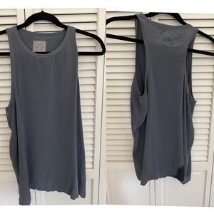 Chaser brand grey silk racer back tank top